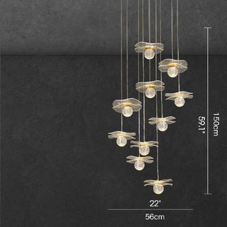 MIRODEMI Perinaldo Gold Crystal Ball Lamp 10 Heads Size