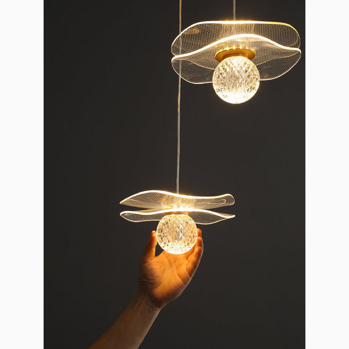 MIRODEMI Perinaldo Gold Crystal Ball Lamp Detailed Light On