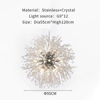 MIRODEMI® Piani Crixia | LED Dandelion-shaped Gold Crystal Chandelier