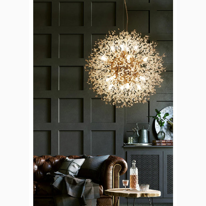 MIRODEMI® Piani Crixia | LED Dandelion-shaped Gold Crystal Chandelier