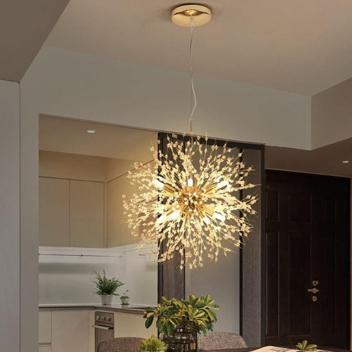 MIRODEMI® Piani Crixia | LED Dandelion-shaped Gold Crystal Chandelier