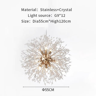 MIRODEMI® Piani Crixia | LED Dandelion-shaped Gold Crystal Chandelier