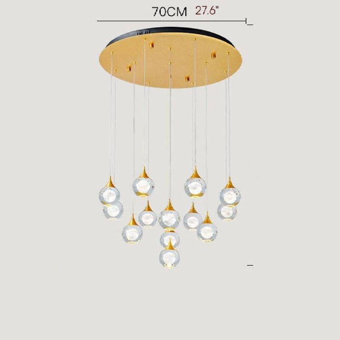 MIRODEMI® Pigna | Stylish Modern Crystal LED Chandelier with Hanging Balls
