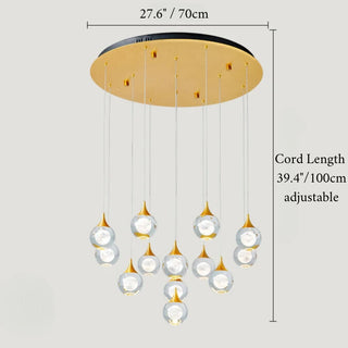 MIRODEMI Pigna | Stylish Modern Crystal LED Chandelier with Hanging Balls