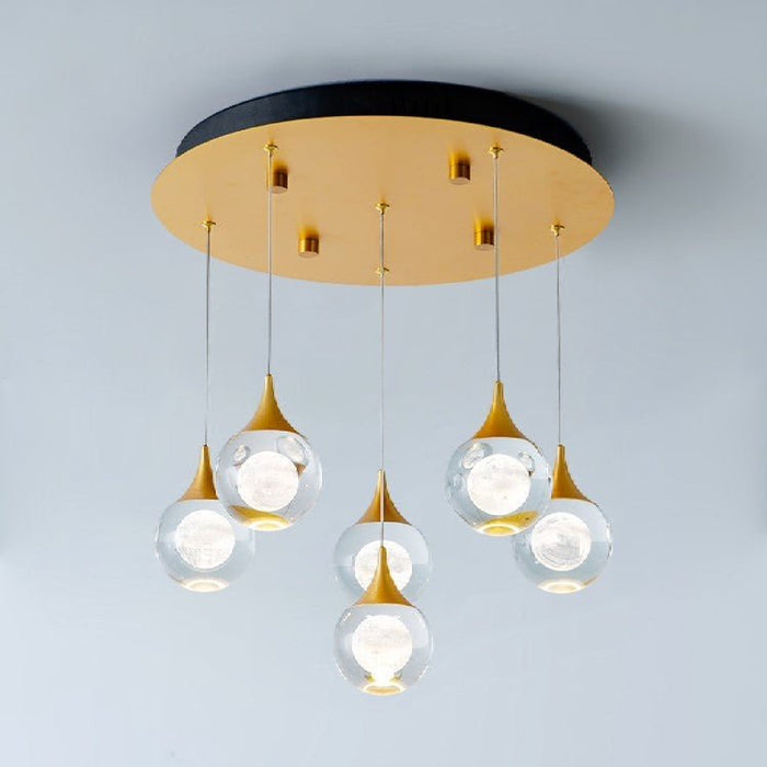 MIRODEMI® Pigna | Modern Design Crystal LED Chandelier with Hanging Balls for Home