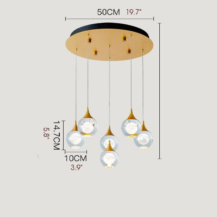 MIRODEMI® Pigna | Extraordinary Modern Crystal LED Chandelier with Hanging Balls for Home