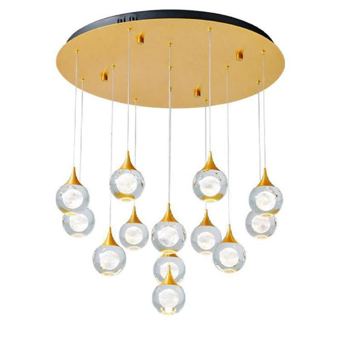 MIRODEMI® Pigna | Stunning Modern Crystal LED Chandelier with Hanging Balls for Hallway
