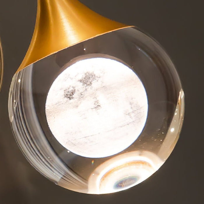 MIRODEMI® Pigna | Modern Crystal LED Chandelier with Hanging Balls in details