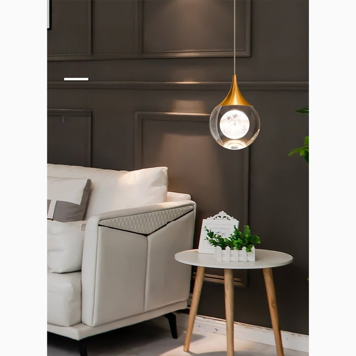 MIRODEMI® Pigna | Elegant Modern Crystal LED Chandelier with Hanging Balls for Living Room