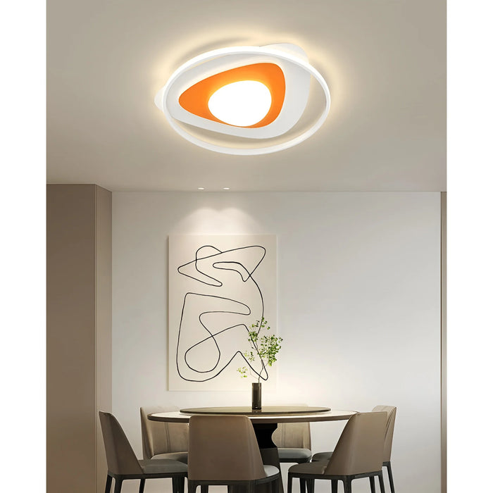 Round|Acrylic|Ceiling|Lamp|Orange|LED|Creative|Modern|Elegant