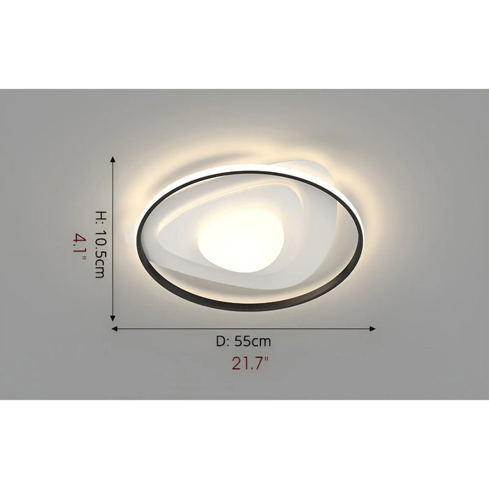 Round|Acrylic|Ceiling|Lamp|Black|LED|Creative|Modern|Elegant