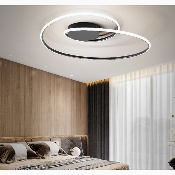 MIRODEMI® Pully | black Curved Acrylic LED Ceiling Light