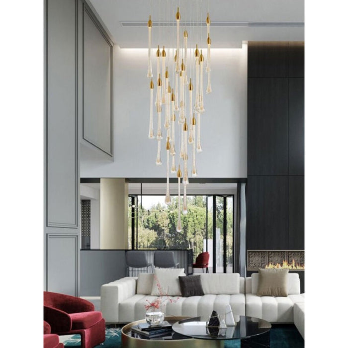 MIRODEMI® Castagniers | Staircase Gold Crystal Chandelier