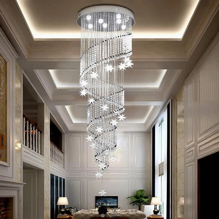 MIRODEMI® Revest-les-Roches | Meteor Star Crystal Spiral  Ceiling Chandelier