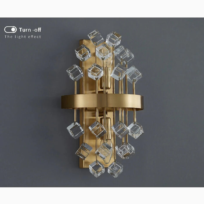 MIRODEMI Rigaud crystal cube wall sconce