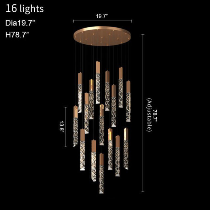 MIRODEMI® Riomaggiore | Designer Luxury Long Pendant Lighting Fixture with Round Base