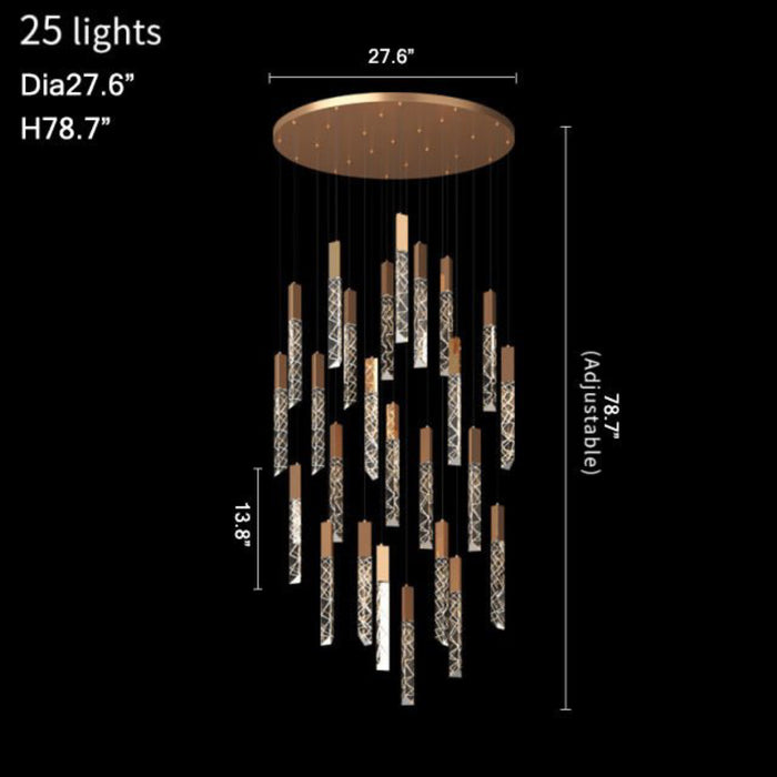 MIRODEMI® Riomaggiore | Designer Luxury Long Pendant Lighting Fixture 25 lights
