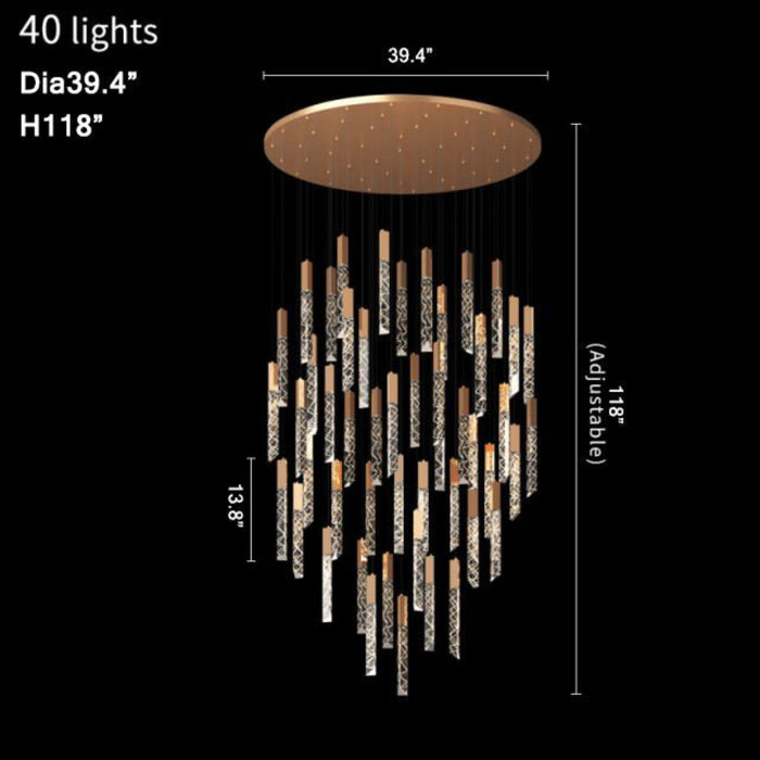 MIRODEMI® Riomaggiore | Designer Luxury Long Pendant Lighting Fixture 40 lights