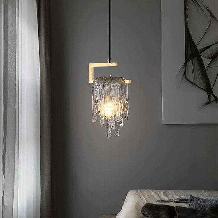MIRODEMI® Roccavignale | Luxury Crystal LED Pendant Light for Bedroom