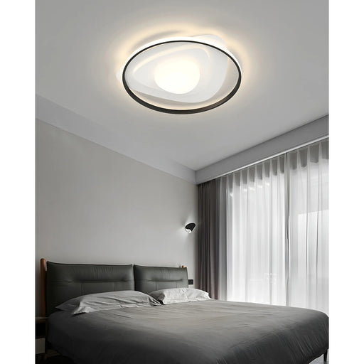 Round|Acrylic|Ceiling|Lamp|Black|LED|Creative|Modern|Elegant