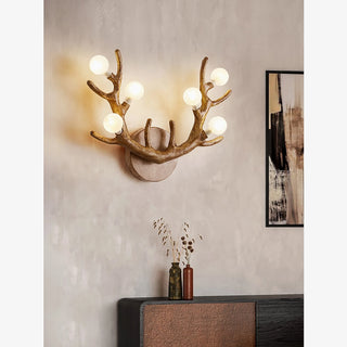 MIRODEMI® Deer Horns LED Wall Lamp with Glass Spheres for Bedroom, Living Room image | luxury lighting | deer horns lamps