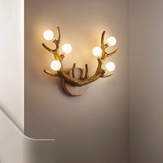 MIRODEMI® Deer Horns LED Wall Lamp with Glass Spheres for Bedroom, Living Room image | luxury lighting | deer horns lamps