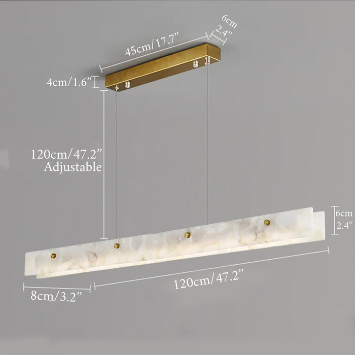 MIRODEMI® Safenwil | Lux Modern Marble Rectangle Chandelier 