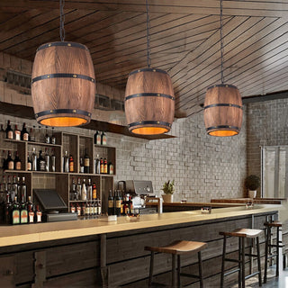 Vintage LED Wood Pendant Lamp from Mirodemi for Bar