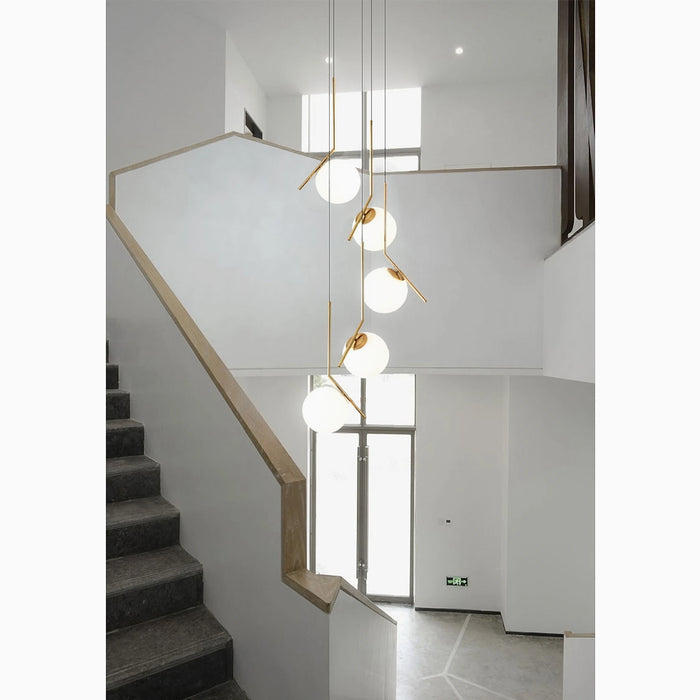 MIRODEMI® Saint-Jeannet | Duplex Spiral Design Pendant Chandelier For Stairway