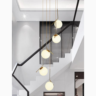 MIRODEMI Saint-Jeannet | Wonderful Duplex Spiral Pendant Chandelier For Stairway