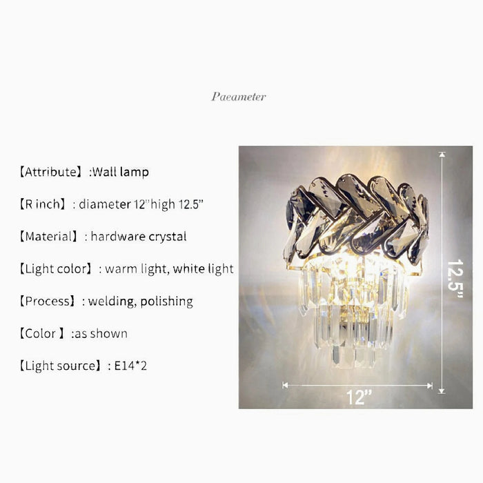 MIRODEMI® Saint-Léger | Luxury Modern Sconce With Big Crystals | wall light | wall lamp