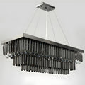 MIRODEMI Saliceto | Black Rectangle Gorgeous Smoky Gray Crystal Chandelier