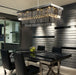 MIRODEMI  Saliceto | Black Rectangle Smoky Gray Crystal Chandelier for Kitchen