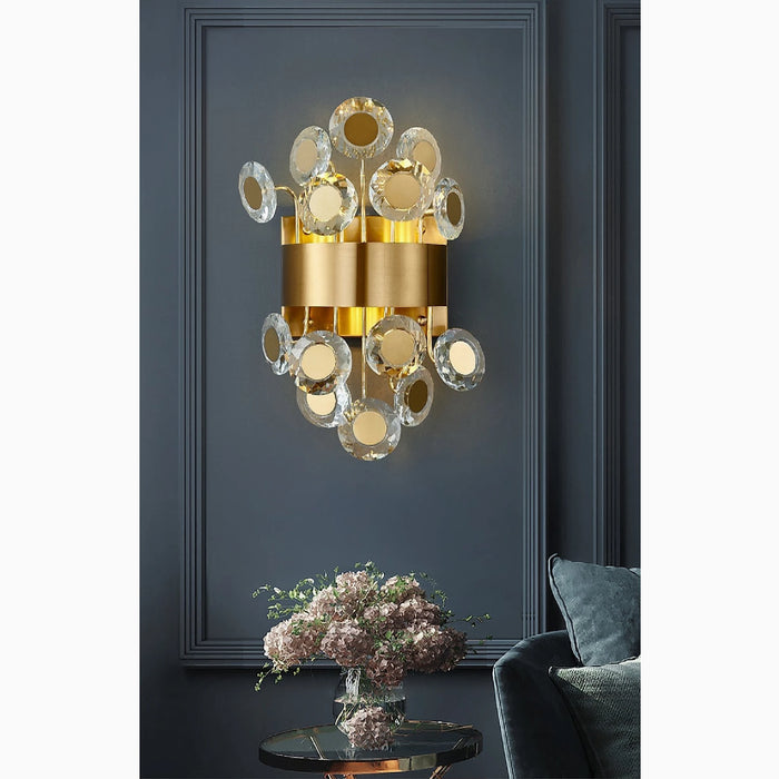 MIRODEMI® Sallagriffon | Creative Bouquet Gold Crystal Wall Sconce | wall light | wall lamp