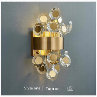 MIRODEMI® Sallagriffon | Creative Bouquet Gold Crystal Wall Sconce | wall light | wall lamp