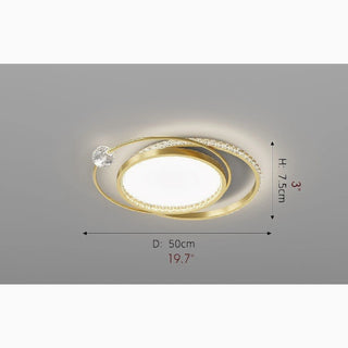 MIRODEMI® Sankt Vith | golden crystal Luxury Circle LED Chandelier