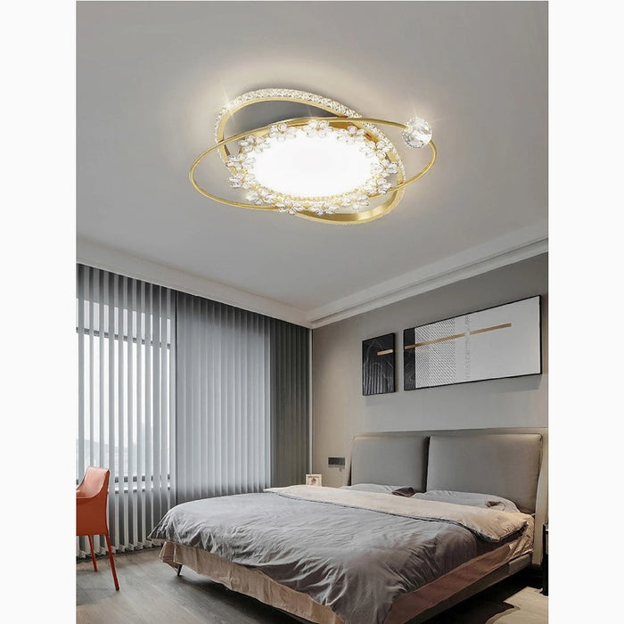 MIRODEMI® Sankt Vith | golden Luxury Circle LED Chandelier