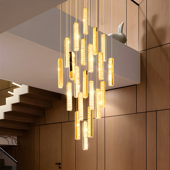 Santa Margherita Ligure | Creative Gold LED Crystal Chandelier from Mirodemi for Bedroom