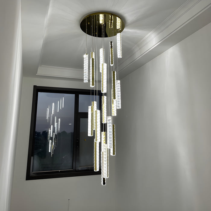 Santa Margherita Ligure | Creative Gold LED Crystal Chandelier from Mirodemi with Cool Light