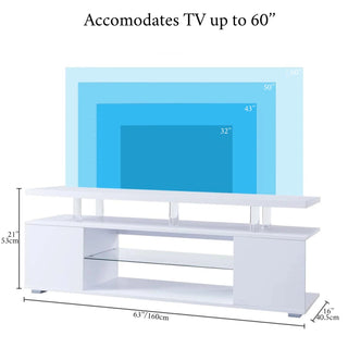 MIRODEMI® Saône | Futuristic Gaming Entertainment Center with LED Lighting for 60'' TV