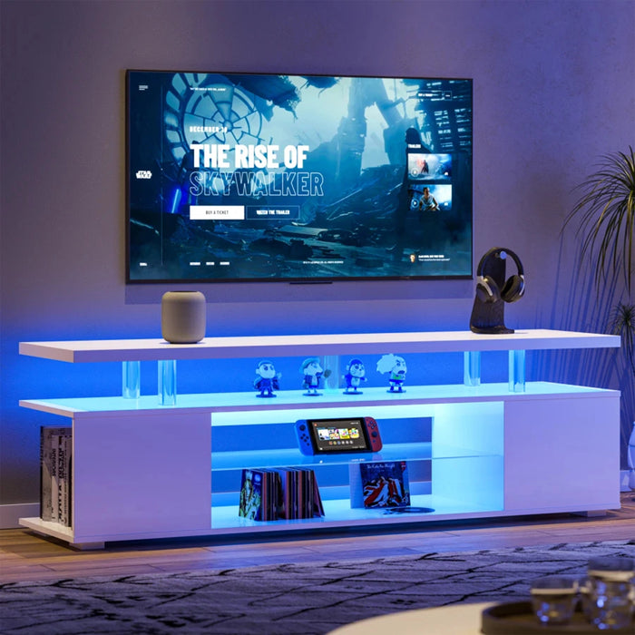 MIRODEMI® Saône | Modern Gaming Entertainment TV Stand with LED Lighting