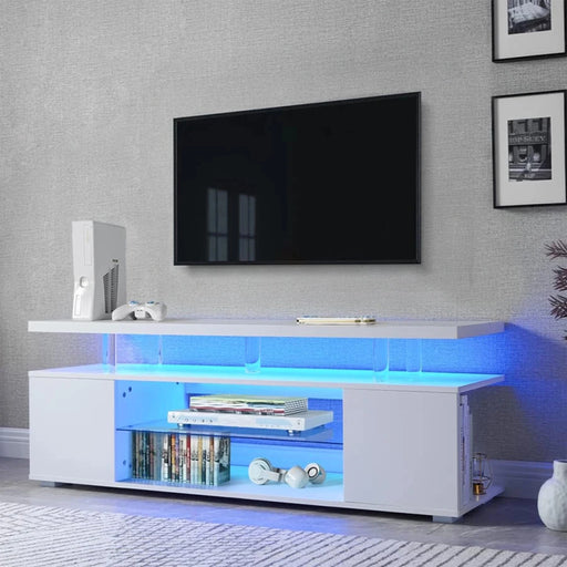 White| TV stand|Futuristic|Backlight|Gaming