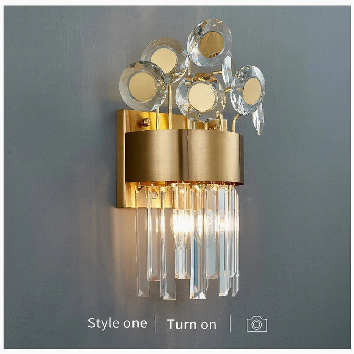 MIRODEMI® Saorge | Creative Bouquet Gold Crystal Wall Sconce | wall light | wall lamp