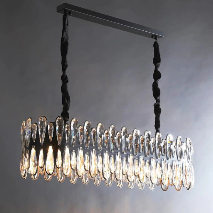 MIRODEMI® Sassello | Black Crystal Ceiling Chandelier for Home