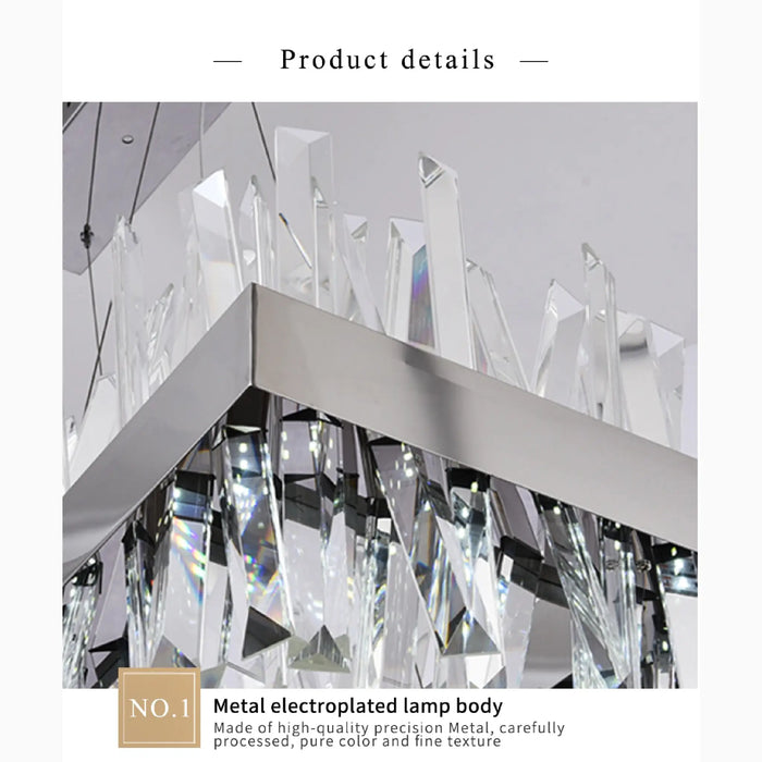 MIRODEMI® Sassello | Modern Design Rectangle Crystal Chandelier for Bedroom