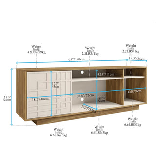 MIRODEMI® Sava | Designer Classic Light Oak TV Stand with Open Shelves