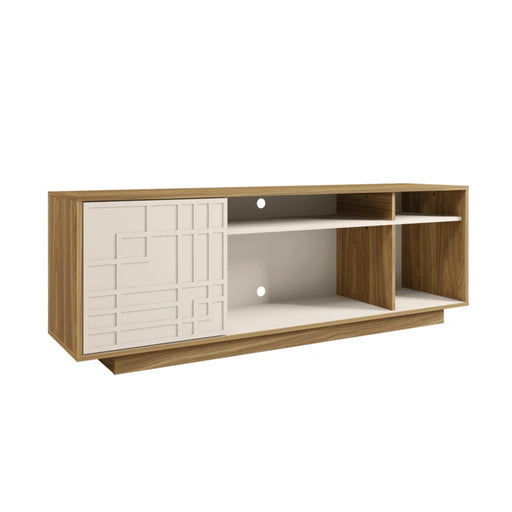 MIRODEMI® Sava | Designer Oak Wooden TV Stand with Open Shelves