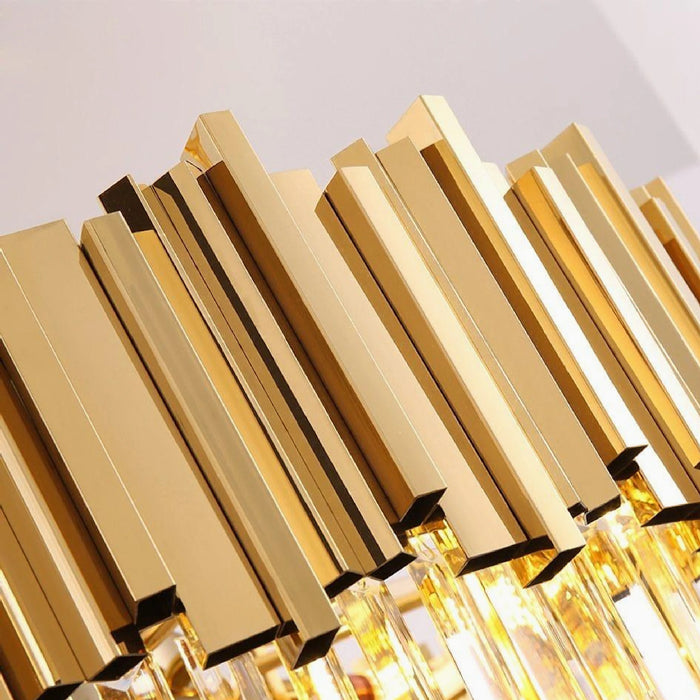 MIRODEMI® Savona | Elegant Round Gold Crystal Ceiling lamp