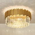 MIRODEMI® Savona | Elegant Round Gold Crystal Ceiling lamp