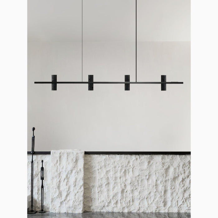 MIRODEMI® Seengen | Minimalistic Modern Black Copper Stone Chandelier